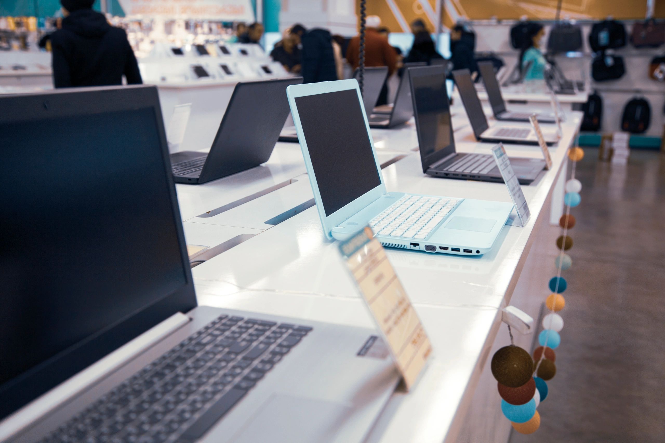 Laptop on desk for home office